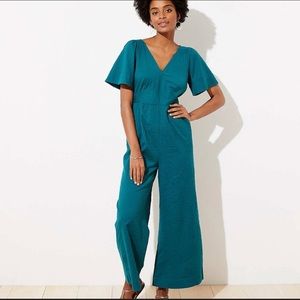 LOFT Plus LOFT Flare Sleeve Tie Back Jumpsuit